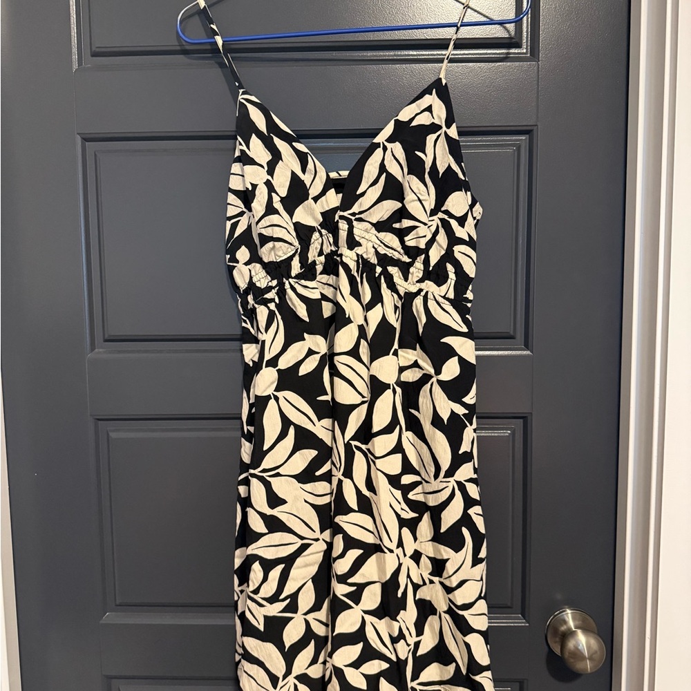 A New Day Black and Cream Spaghetti Strap Sundress